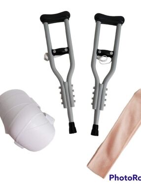Build A Bear BABW Pair Crutches Ace Bandage and Signable Cast Set